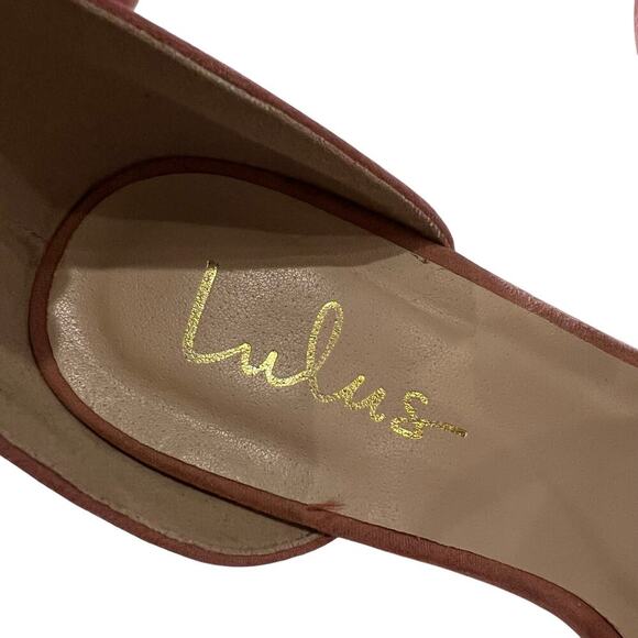 Lulus Chic Laura Mauve Suede Ankle Strap Block 4" inch Heel US 8.5 - Picture 9 of 12